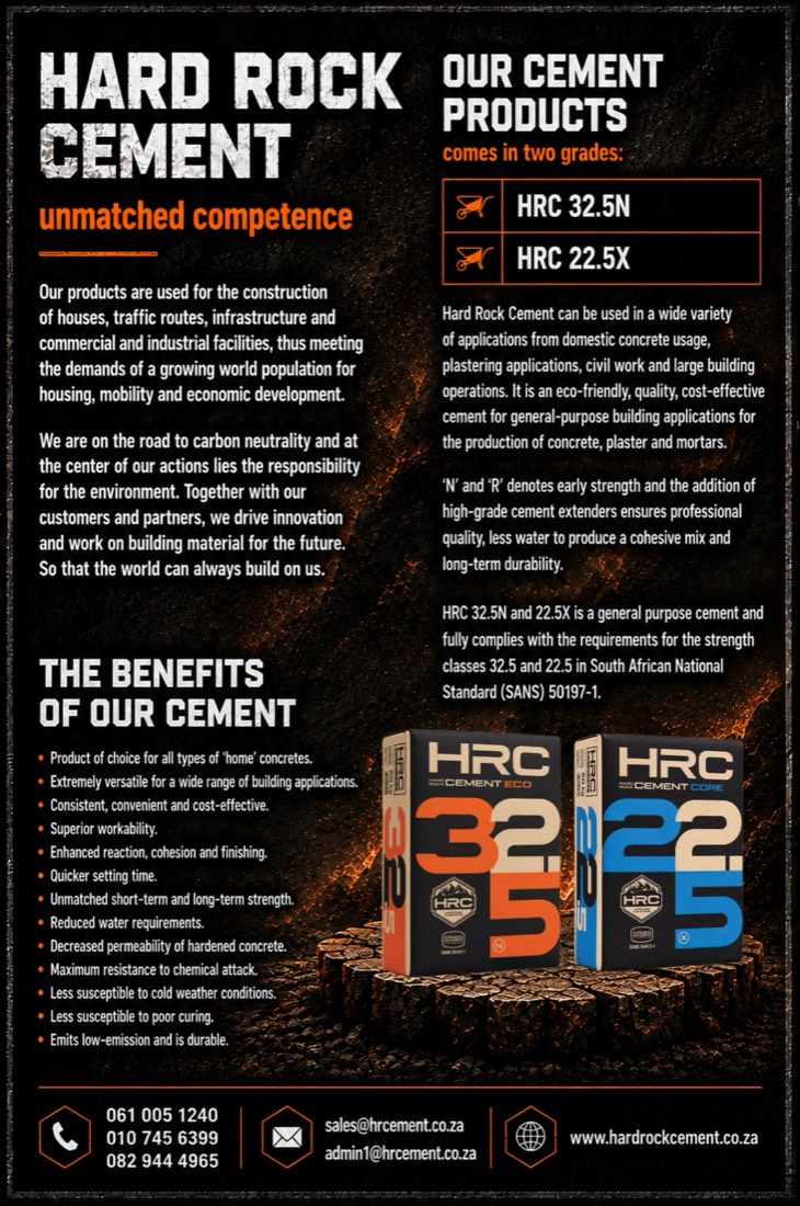 Hard Rock Cement pitch deck, page 3: About the cement