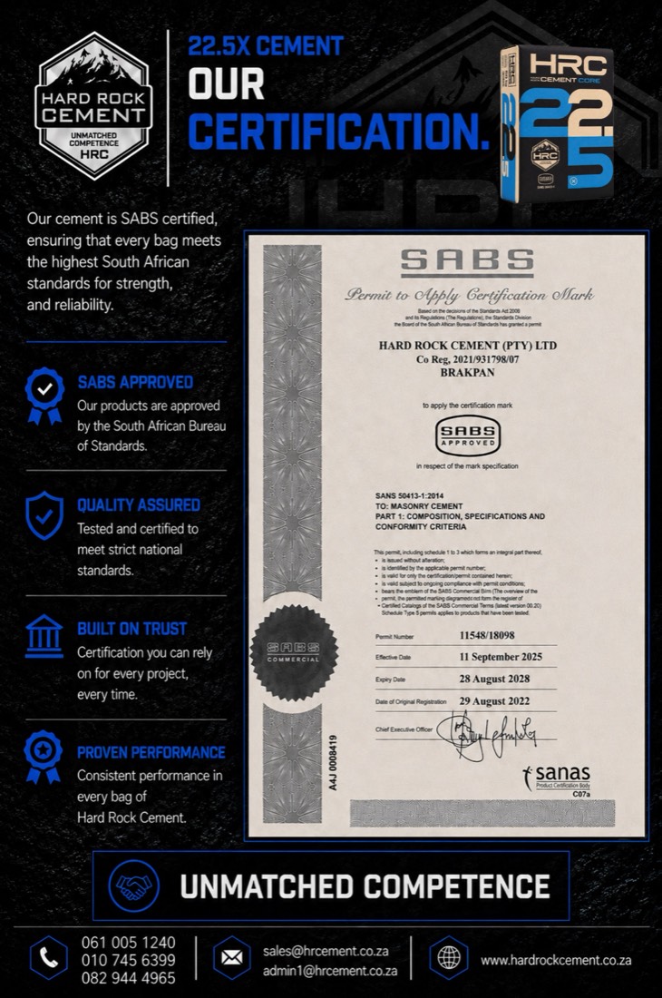 Hard Rock Cement pitch deck, page 5: 22.5X certification